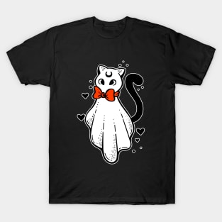 Cat in a ghost costume T-Shirt